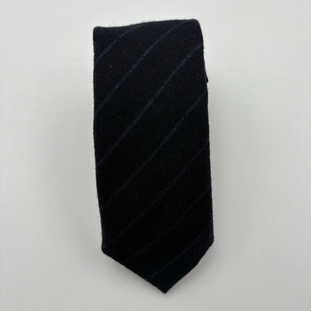 Paolo Albizzati Tie Men Blue Striped 100% Wool Handmade Italy 3